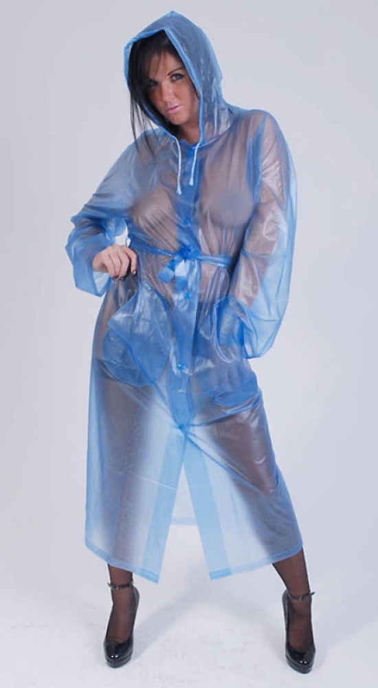 RA01 PVC Regenmantel blau transparent
